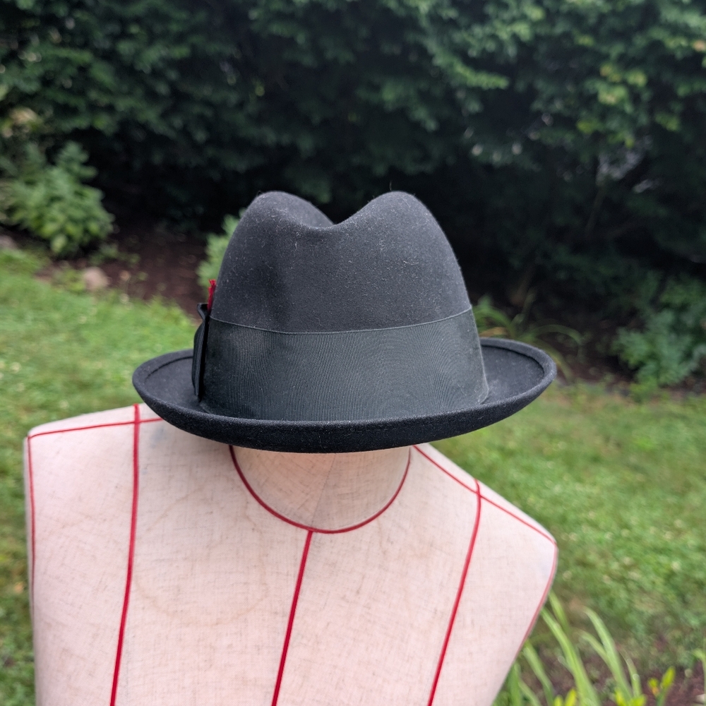 Vintage Royal Stetson Size 7 Black Fedora Hat Excellent